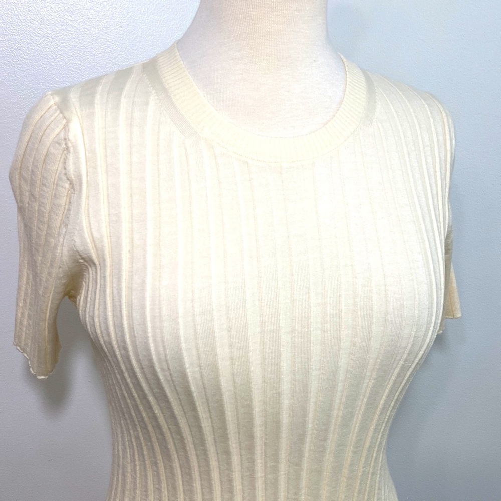 Helmut Lang Fine Ribbed Wool Crewneck Sweater Top Size Large - Picture 3 of 7